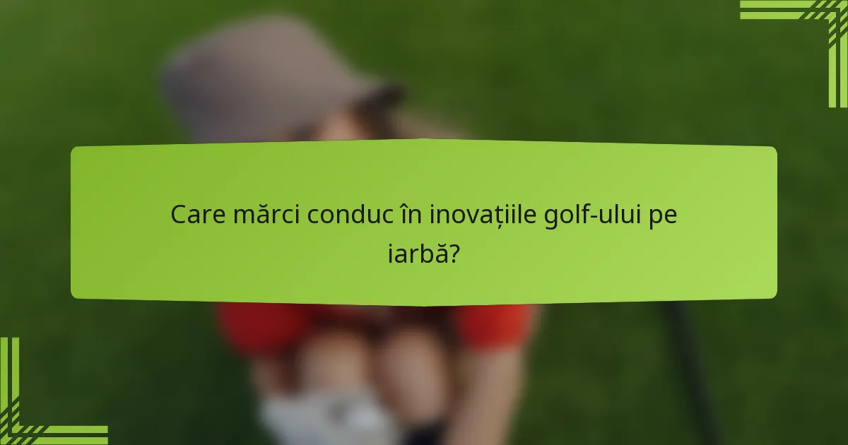 Care mărci conduc în inovațiile golf-ului pe iarbă?