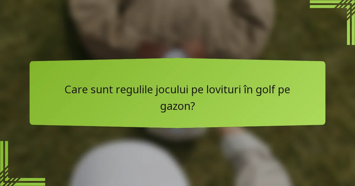 Care sunt regulile jocului pe lovituri în golf pe gazon?