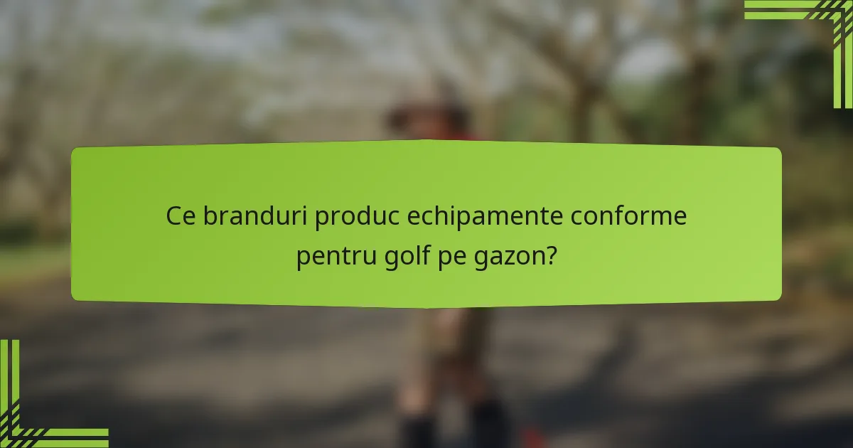 Ce branduri produc echipamente conforme pentru golf pe gazon?